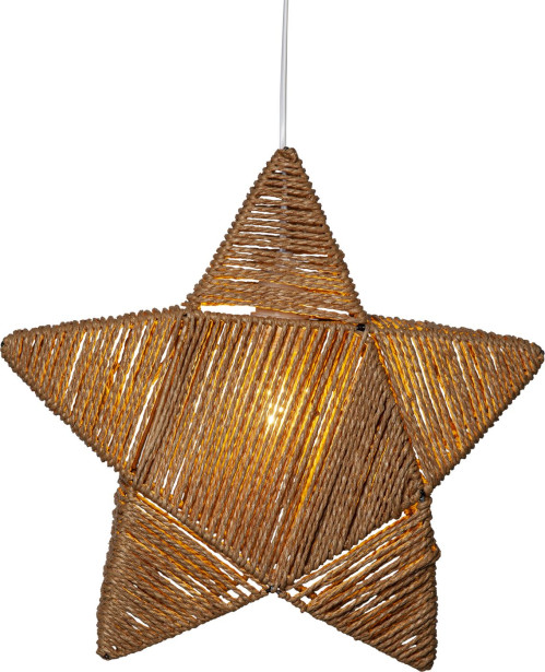 Ripustettava valotähti Star Trading Rappe, 45x41cm, ruskea