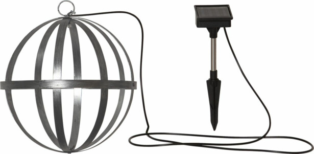 Aurinkokennokoristevalaisin Star Trading Astri 25cm, hopea