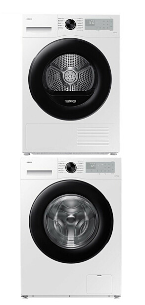 Pyykinpesukone ja kuivausrumpu Samsung  WW80CGC04CAHEE sekä DV80CGC0B0AHEE, 8kg