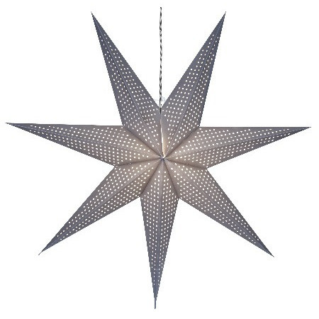 Valotähti Star Trading Huss, 100cm, paperi, harmaa