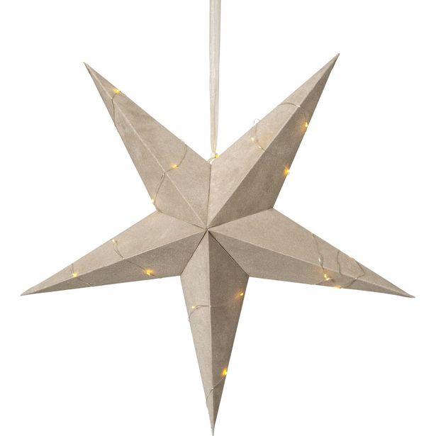 Paperitähti Star Trading Velvet, Ø600x210mm, beige