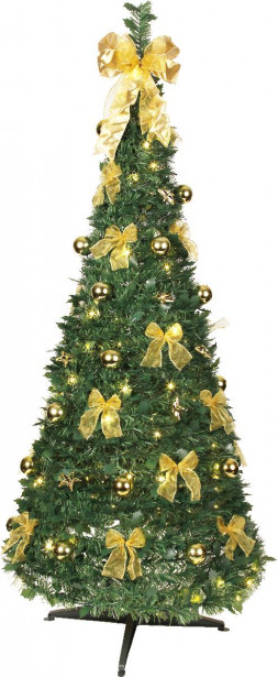 LED-joulukuusi Star Trading Pop-up-tree, 185cm, vihreä/keltainen