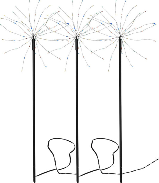 LED-koriste Star Trading Firework, 3-osainen, 650x2000x270mm,  musta/RGB
