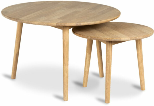 Sarjapöytä Stenexpo Koster Ø75x48cm + Ø50x40cm valkoöljytty tammi