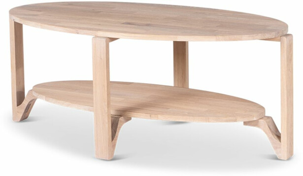 Sohvapöytä Stenexpo Skanör 120x60cm ovaali valkoöljytty tammi