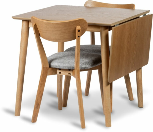 Ruokapöytä klaffilla Stenexpo Gotland 80/120cm + 2 Gotland-tuolia 
