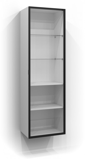 Korkea kaappi lasiovella Svedbergs 50x160 cm kirkas lasi eri värejä