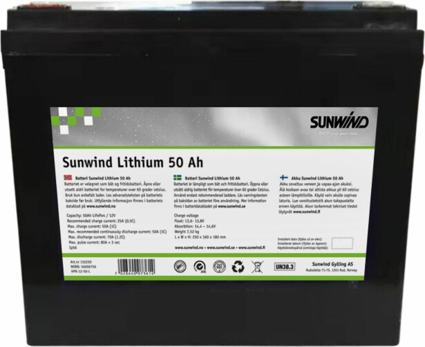 Li-ion akku Sunwind 12V 50Ah