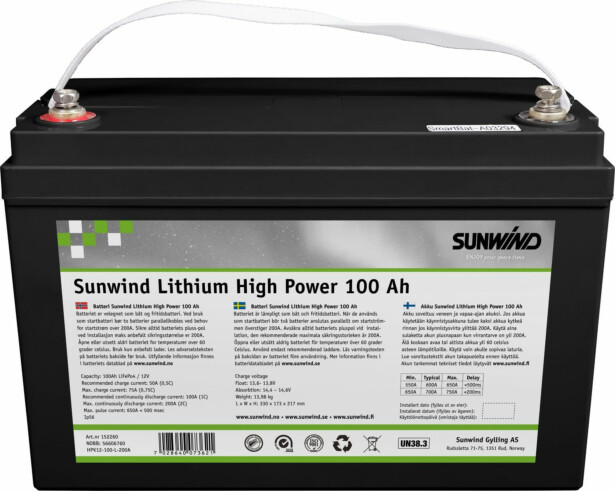 Li-ion akku Sunwind 12V 100Ah