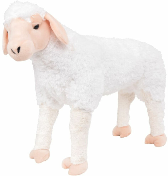Seisova pehmolelu lammas valkoinen XXL