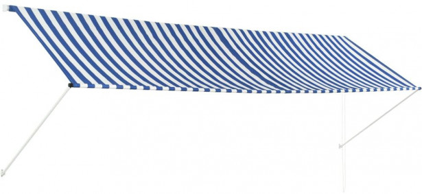 Sisäänkelattava markiisi 400x150 cm sininen ja valkoinen_1