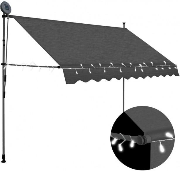 Sisäänkelattava markiisi ledillä 250 cm antrasiitti_1