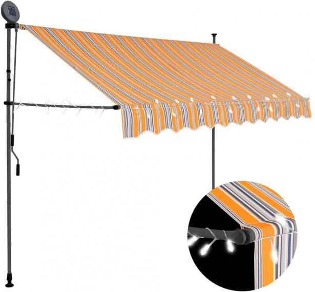 Sisäänkelattava markiisi ledillä 250 cm keltainen ja sininen_1