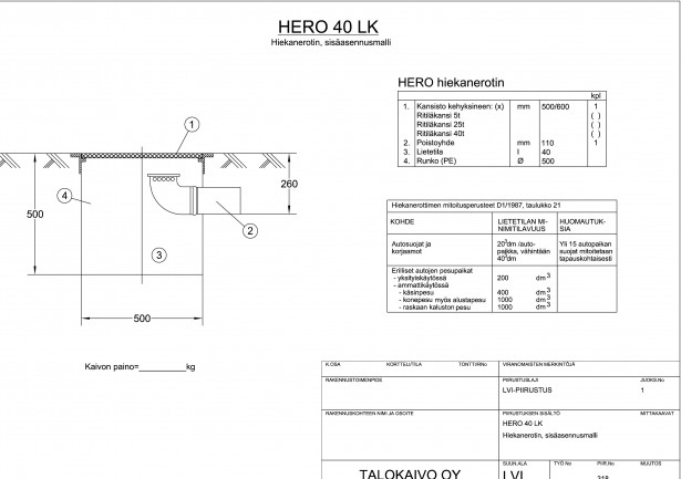 Hero Hiekanerotin 40 LK, kiinteä kansisto