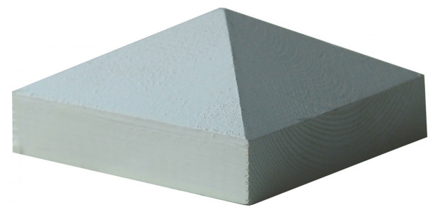 Tolpanhattu valkoinen pyramidi 70x70mm tolpalle