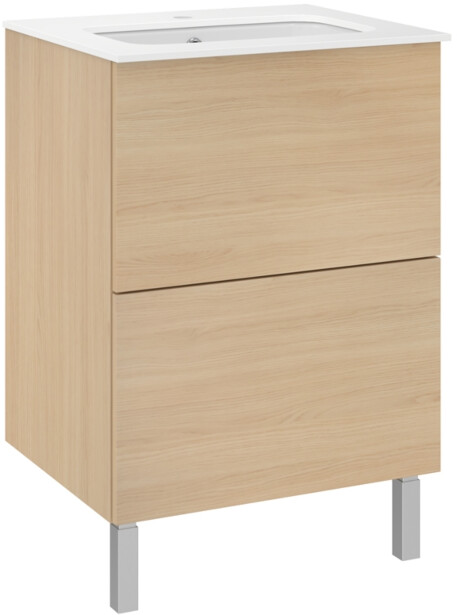 Allaskaappi altaalla Temal Ilona 2, 61x50x90 cm, vaalea tammi