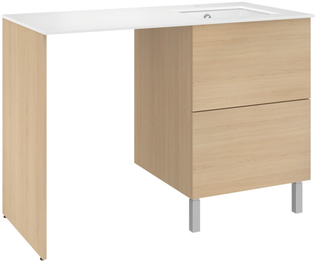 Allaskaappi altaalla Temal Ilona 6, allas oikealla, 125x60x90 cm, vaalea tammi