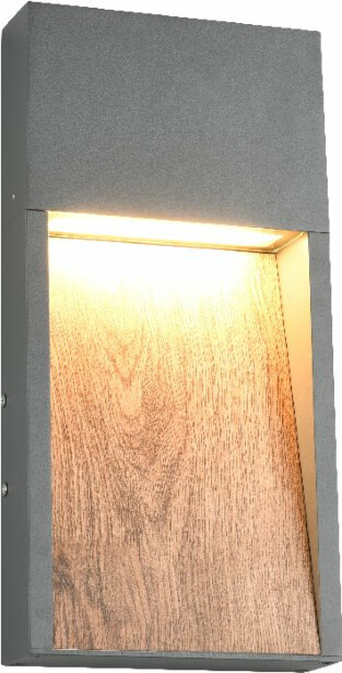 LED-seinävalaisin Trio Salmon, puu/antrasiitti