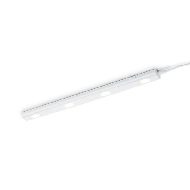 LED-työpistevalaisin 4W 350lm 3000K, 550x40x20mm, valkoinen