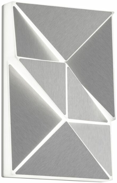 LED-seinävalaisin Trio Trinity, 30x20cm, harjattu alumiini, Verkkokaupan poistotuote