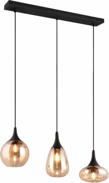 Riippuvalaisin Trio Lumina, 3-os, E14, mattamusta/meripihka