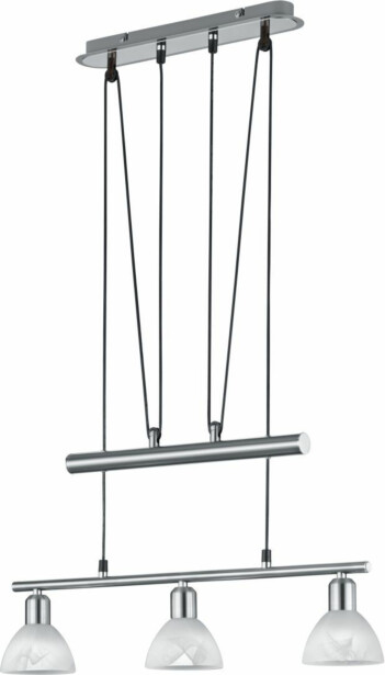 Riippuvalaisin Trio Levisto, 605x110x1600 mm, 3-osainen harjattu teräs