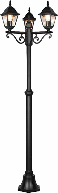 Pylväsvalaisin Trio Livenza, 3-os, 200cm, E27, mattamusta