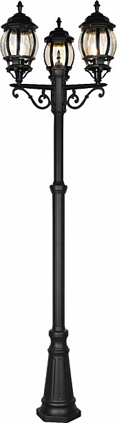 Pylväsvalaisin Trio Elvo, 3-os, 240cm, E27 mattamusta
