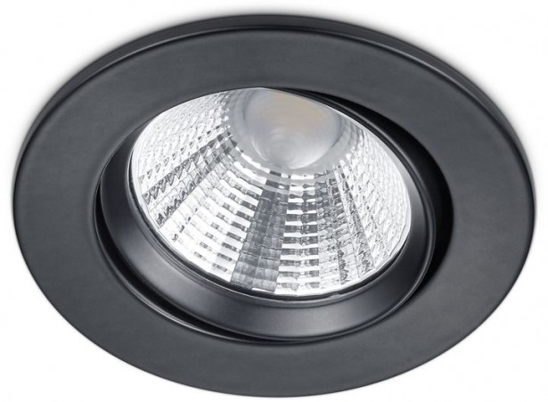 LED-alasvalo Trio Pamir, ø85x54mm, IP23, mattamusta