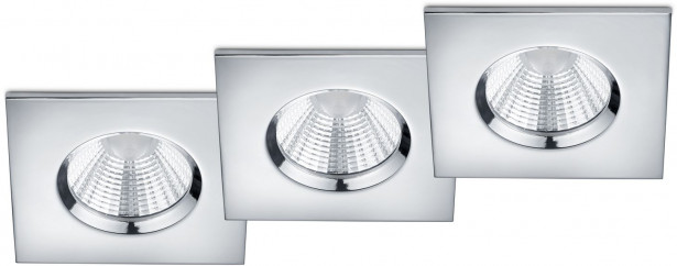 LED-alasvalosarja Trio Zagros, 85x54x85mm, IP65, kromi, 3 kpl/pkt