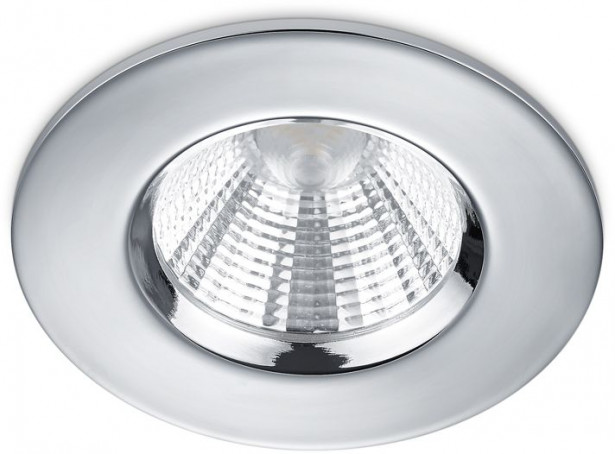 Upotettava LED-alasvalo Trio Zagros, Ø8,5 cm, kromi, IP65