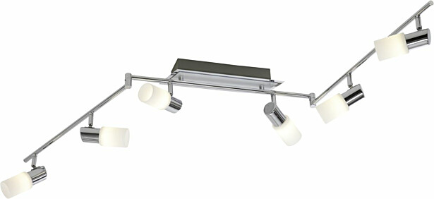 LED-Kattospotti Trio Clapton, 1500x80x240 mm, 6-osainen harjattu alumiini