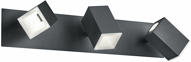 LED-seinäspotti Trio Lagos 90x450x160mm, mattamusta