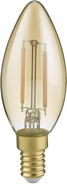 LED-lamppu Trio E14, filament, kynttilä, 2W, 225lm, 2700K, ruskea