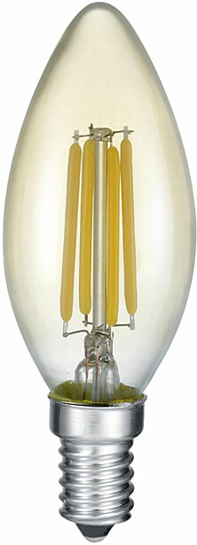 LED-lamppu Trio E14, filament, kynttilä, 4W, 400lm, 2700K, ruskea, switch dimmer