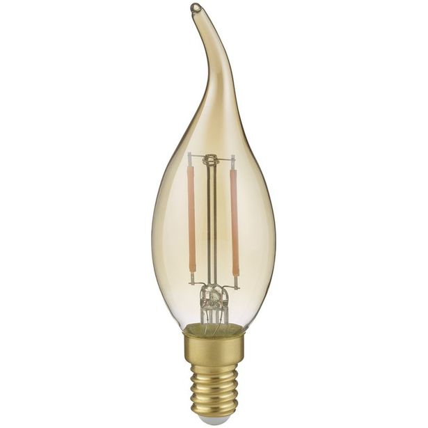 LED-lamppu Trio E14, filament, liekki, 4W, 400lm, 2700K, ruskea, switch dimmer