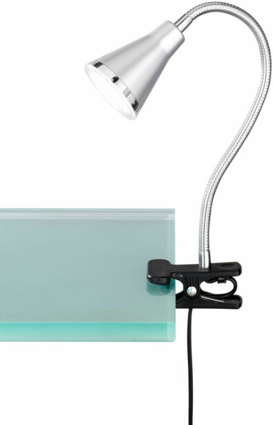 LED-pöytävalaisin Trio Arras LED 3.8W, IP20, Ø70x400 mm, titaani nipistimellä