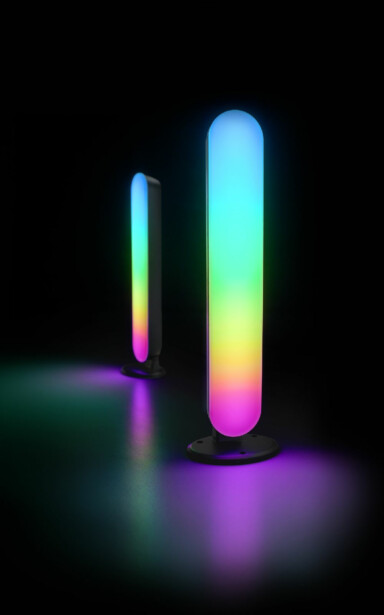 LED-pöytävalaisin Trio Game, 2 kpl, musta, RGB