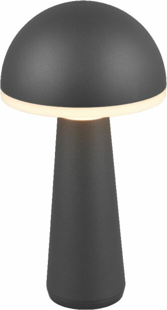 LED-pöytävalaisin Trio Fungo, antrasiitti, ladattava