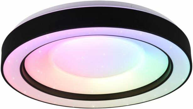 LED-kattovalaisin Trio Arco starlight, RGBW, mattamusta