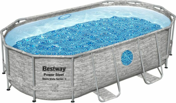 Uima-allassetti Bestway Power Steel Swim Vista, 427x250x100cm, ovaali, ikkunalla