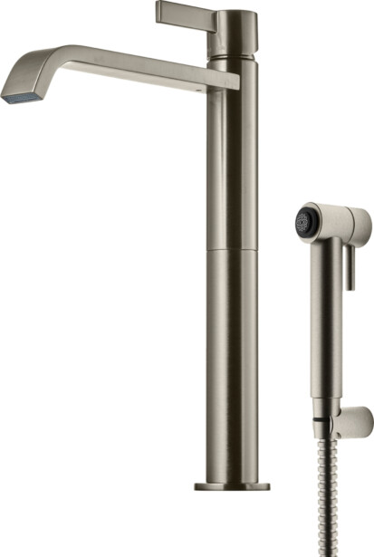 Pesuallashana Tapwell ARM089 Bidé Brushed Nickel, korkea malli, bideesuihkulla, harjattu nikkeli