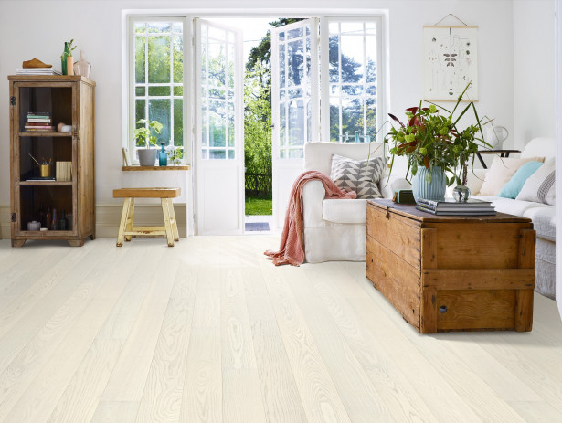 Parketti Tarkett Shade Saarni Ivory Plank, 1-sauva, valkoinen