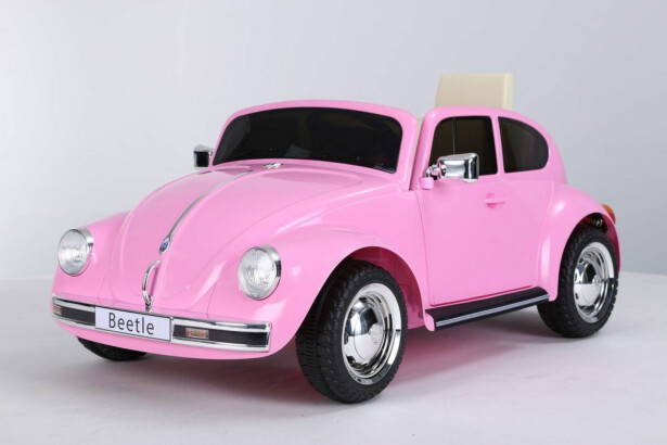 Lasten sähköauto Fineprice Beetle 12V pinkki
