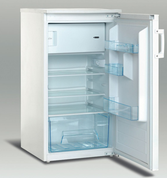 Jääkaappi pakastelokerolla UNIT URF-120, 54cm, valkoinen