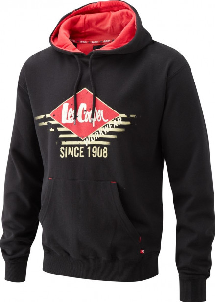 Miesten collegehuppari Lee Cooper Workwear LCSWT114 musta/punainen L