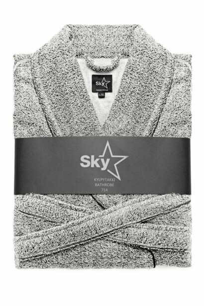 Kylpytakki Sky Snow print, L/XL, valkoinen/vaaleanharmaa