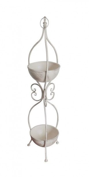 Kukkateline kahdelle ruukulle Chic Garden Amppelit, 96x22,5cm, valkoinen