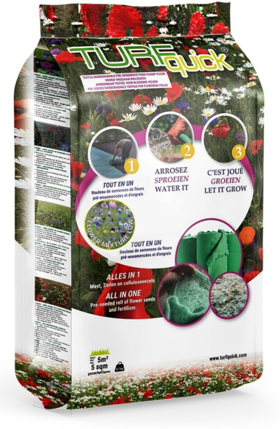 Kukkaniittyseos Turfquick, matalakasvuinen, yksivuotinen/monivuotinen, 5 m2