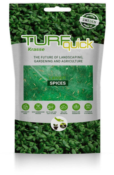 Vesikrassin siemenet Turfquick, kasvualustalla